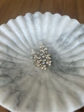 Crystal Cluster Rhinestone Earrings - Clear Iridescent